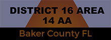 logo alcoholics anonymous baker county florida district 12 area 14